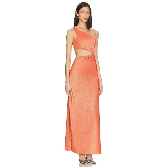 Baobab Luana Cut Out Maxi Dress Durazno Orange Womens Size Large - Picture 3 of 12
